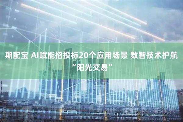 期配宝 AI赋能招投标20个应用场景 数智技术护航“阳光交易”
